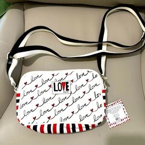 Brighton Love Crossbody Bag - White, Black, Red